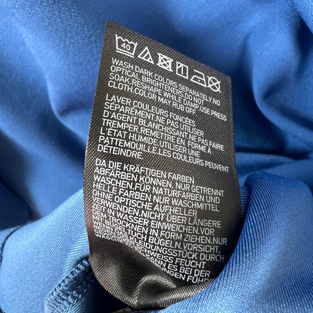 UNIQLO Crepe Jersey T-Shirt 65 Blue Crew Neck Boxy Fit Oversized Short Sleeve XL - Picture 7 of 8